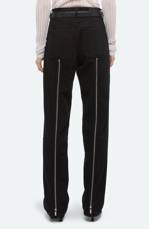 Helmut Lang Zipper Back Carpenter Jeans In Rinsed Black In Black