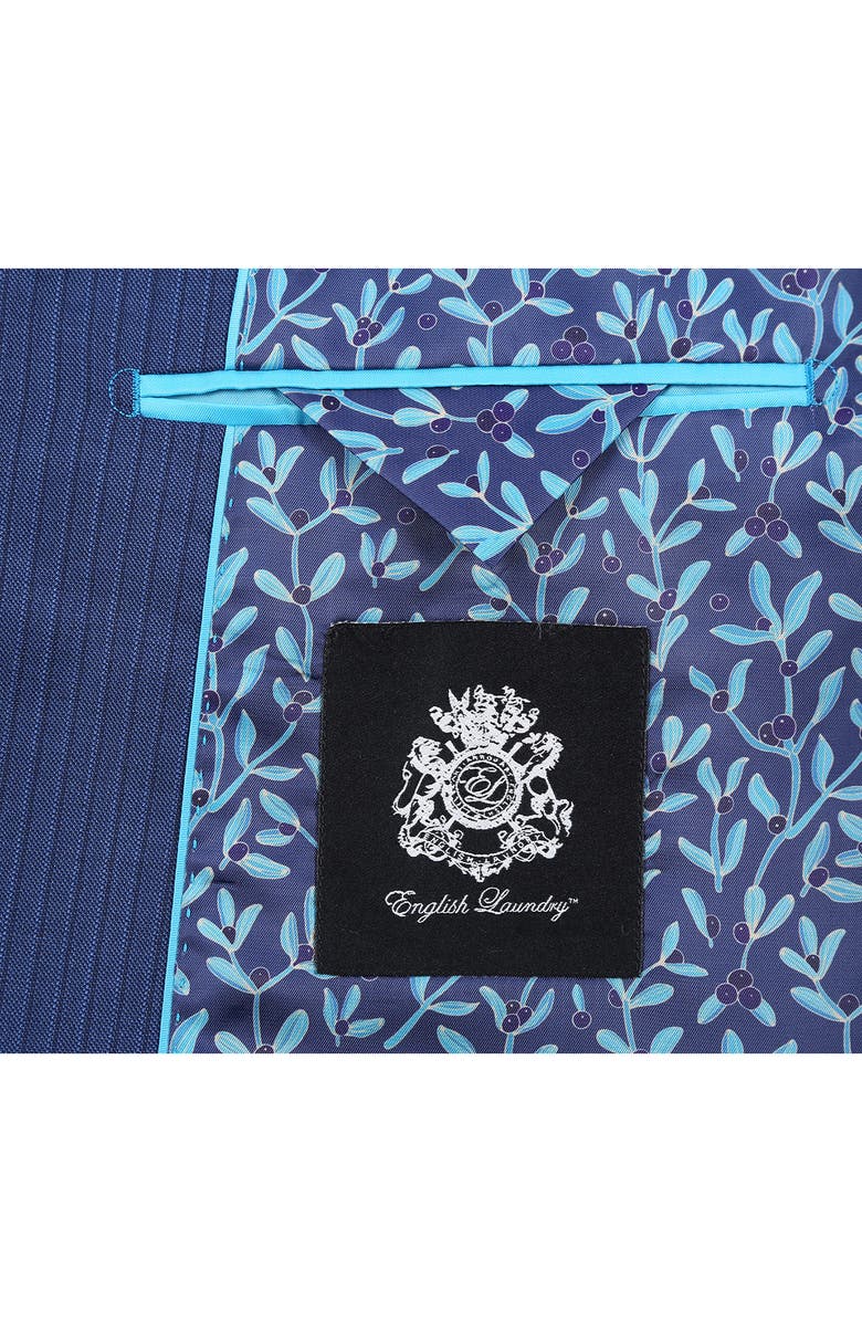 English Laundry Trim Fit Pinstripe Wool Blend Two-Piece Suit, Alternate, color, Navy