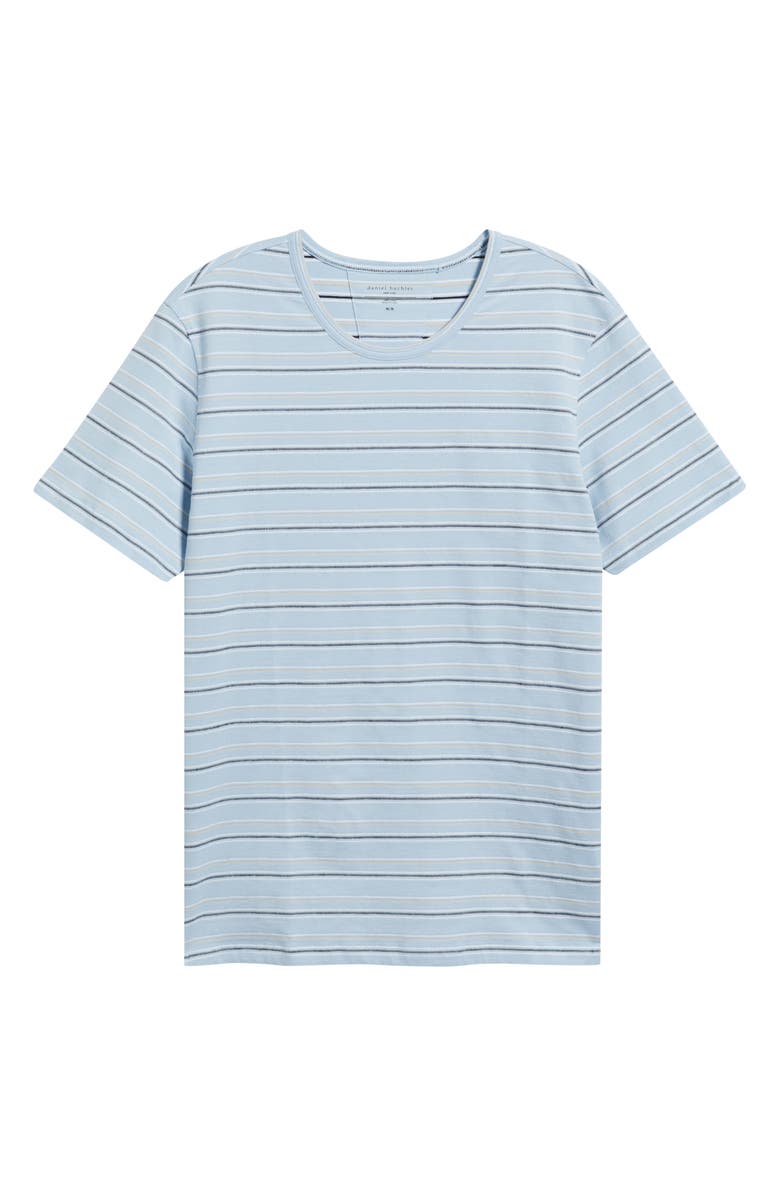 Daniel Buchler Washed Stripe Crewneck Lounge T-Shirt, Alternate, color, Sky Stripe