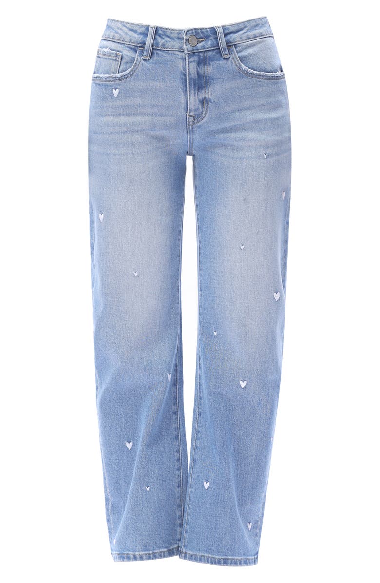 Bayeas Flora Mid Rise Barrel Leg Jeans, Alternate, color, Medium Blue