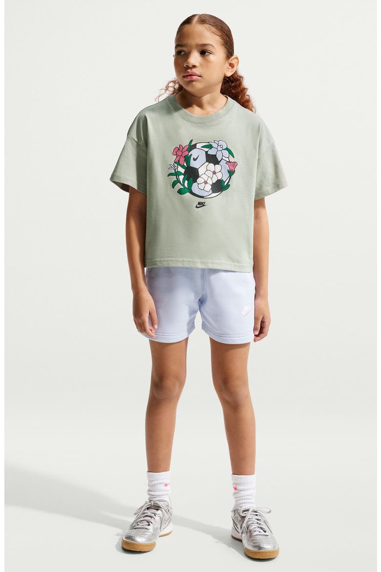 Kids' Sportswear Essential Soccer Boxy Graphic T-Shirt, Main, color, SPRUCE FOG