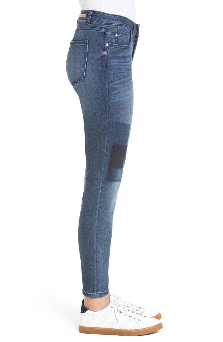 Caslon<sup>®</sup> Patchwork Skinny Jeans, Alternate, color, 