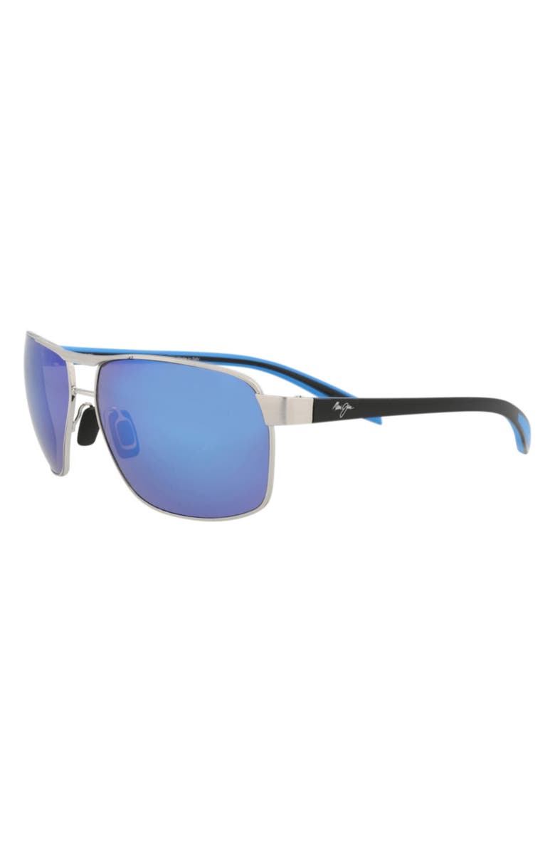 Maui Jim 62mm Aviator Sunglasses, Alternate, color, Chrome Chrome Blue