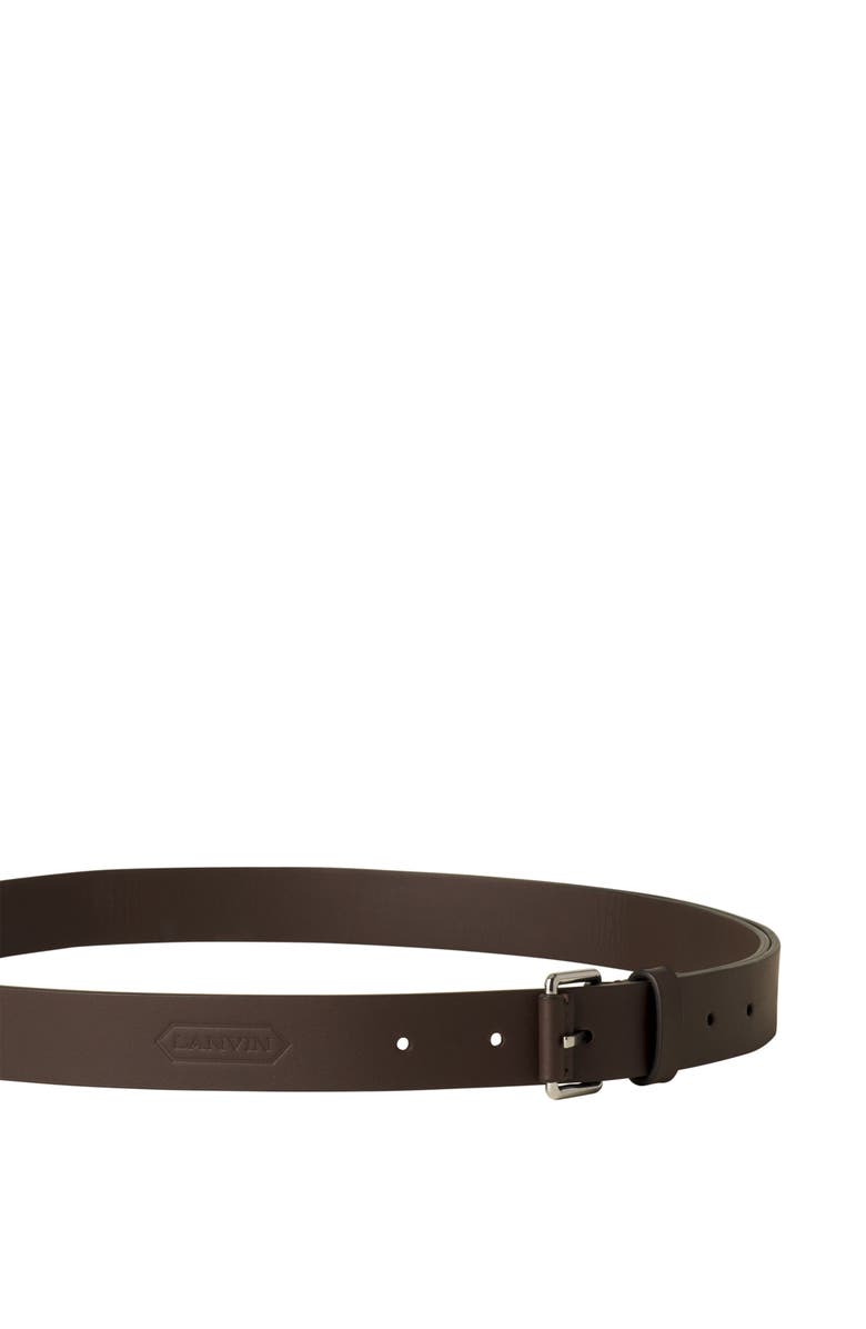 Lanvin COMPAGNON LEATHER BELT, Alternate, color, Dark Brown