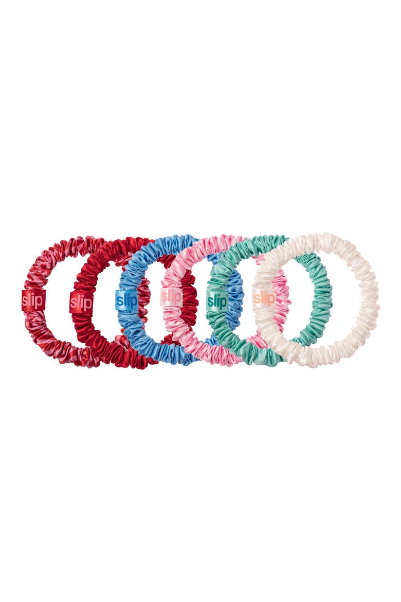High Tide Pure Silk Skinny Scrunchie Set, Alternate, color, HIGH TIDE