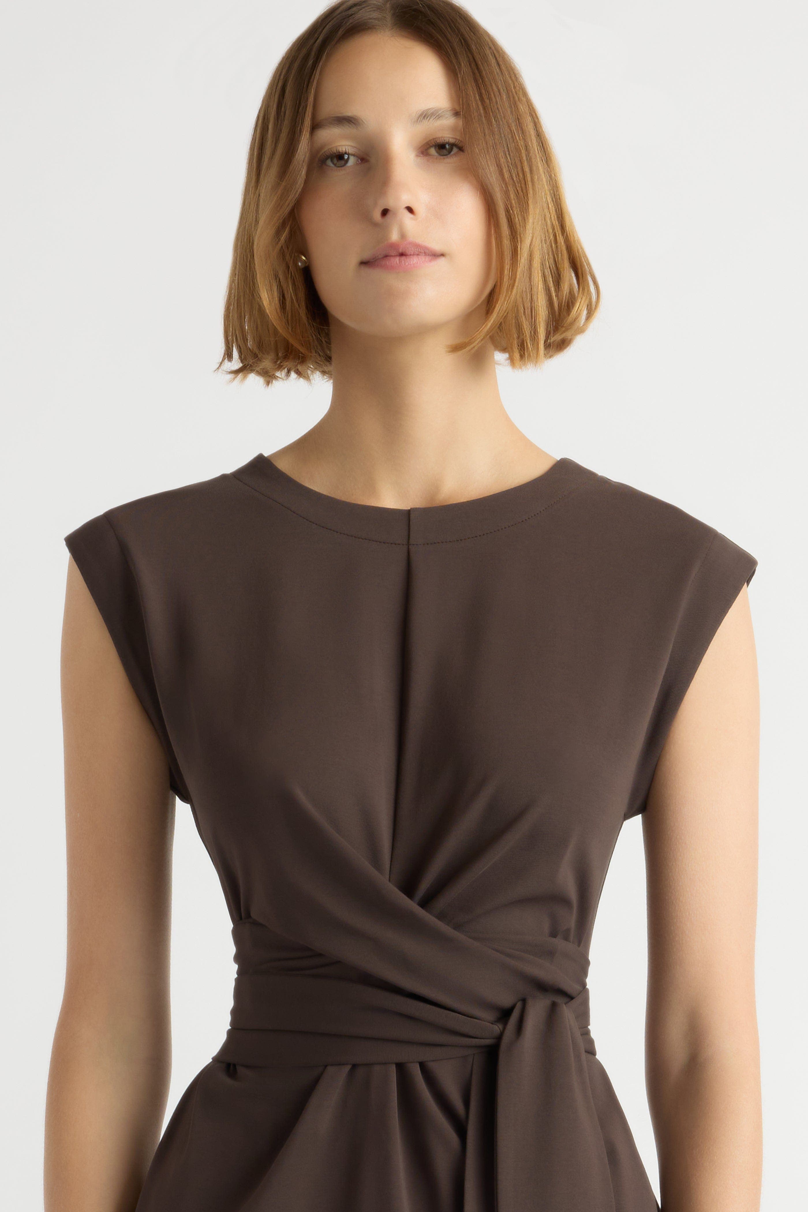 modern citizen fei tie front midi dress Fei Tie-Front Organic Cotton Dress