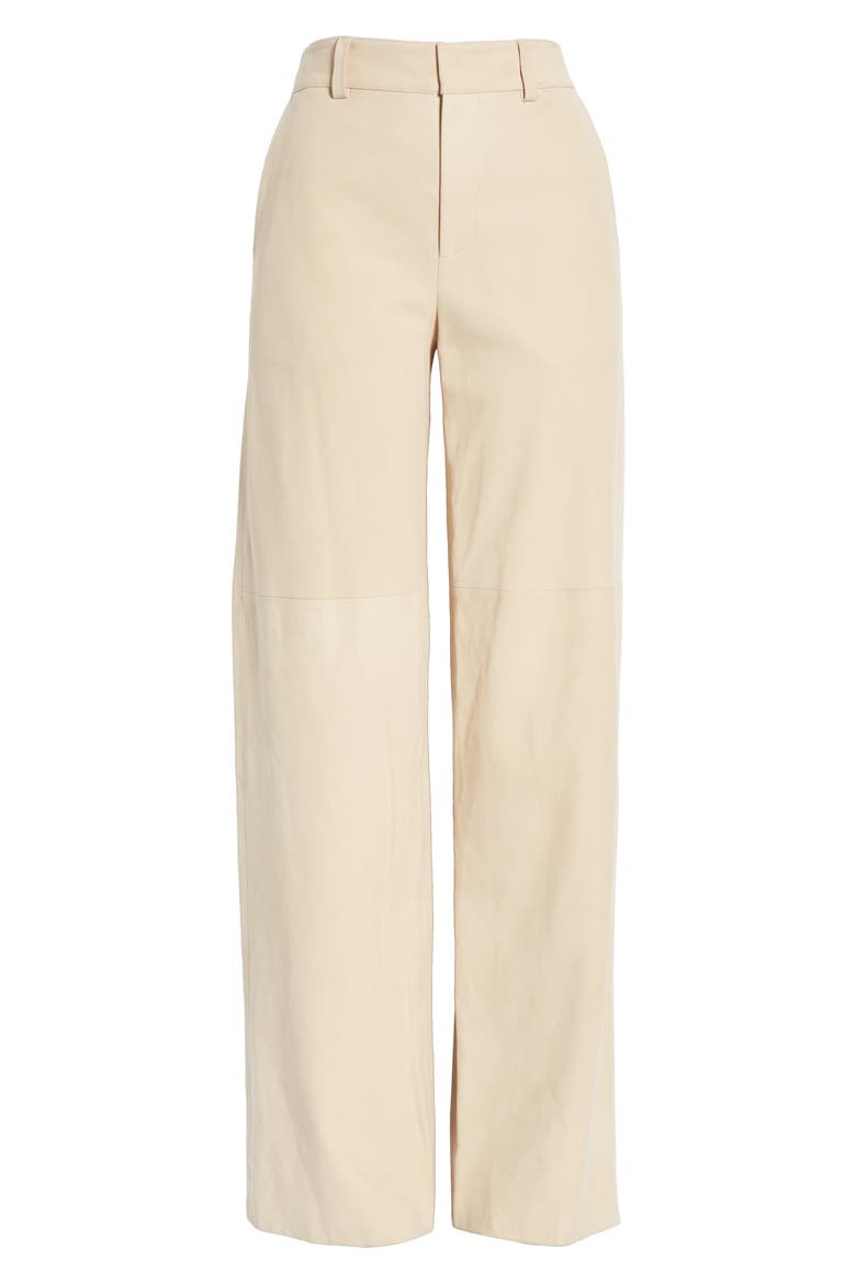 Suede Wide Leg Trousers, Alternate, color, DARK CHIFFON