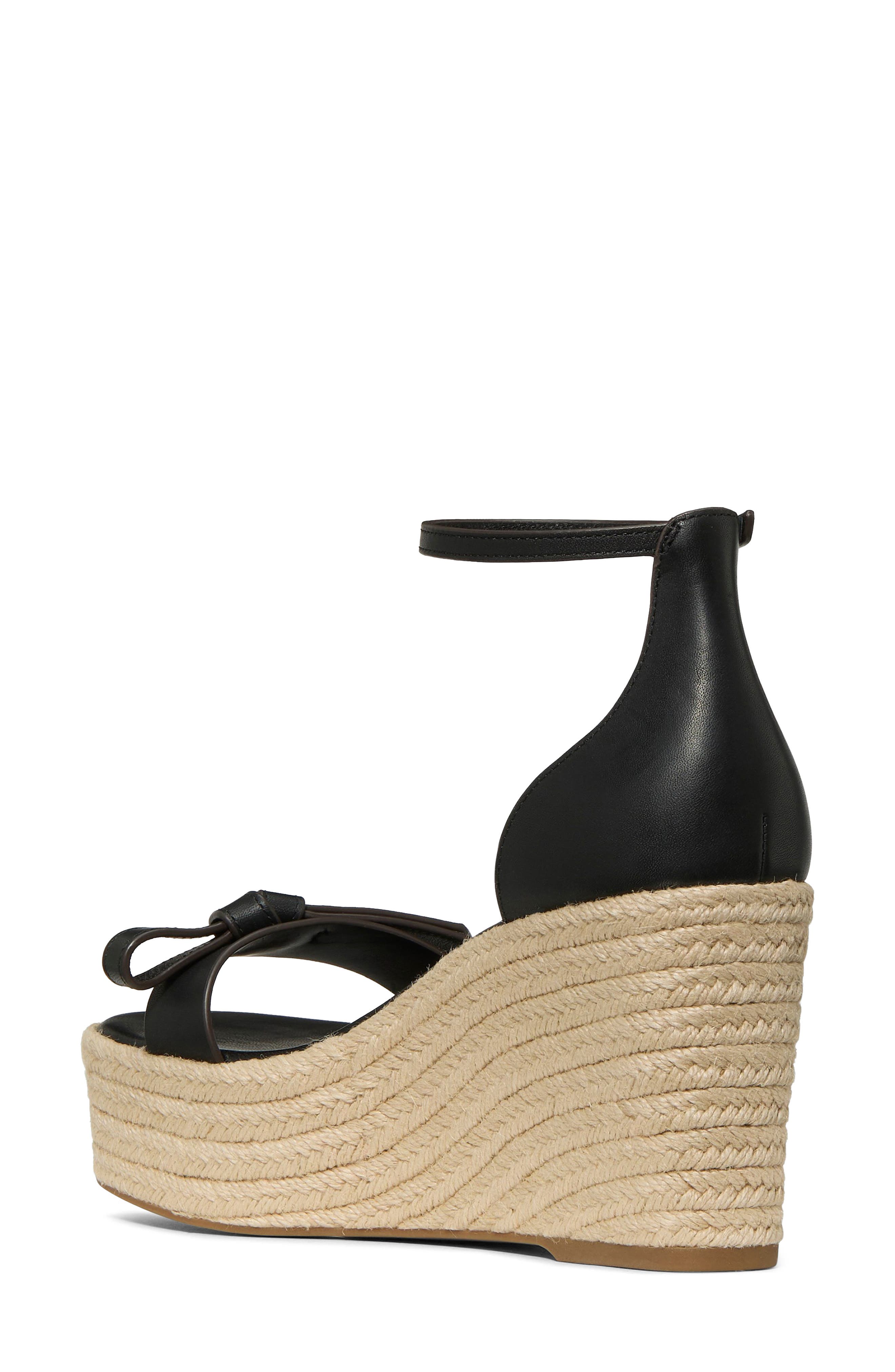 Kate Spade New York loop espadrille ankle strap platform wedge sandal, Alternate, color, Black