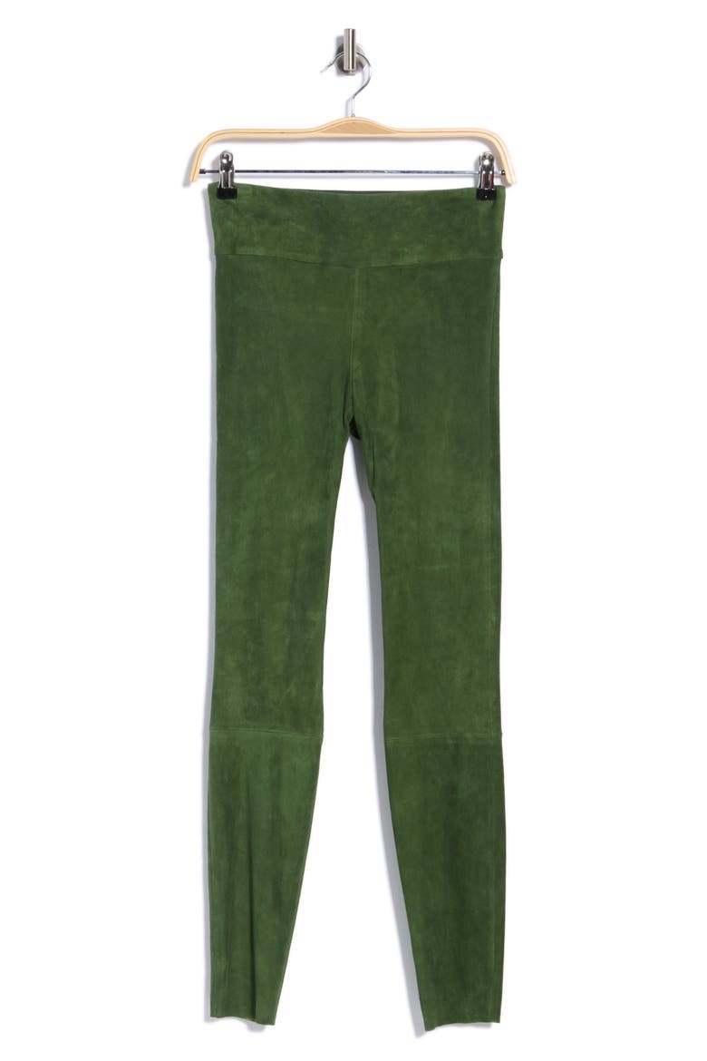 Olivia Suede Leggings, Main, color, DARK OLIVE