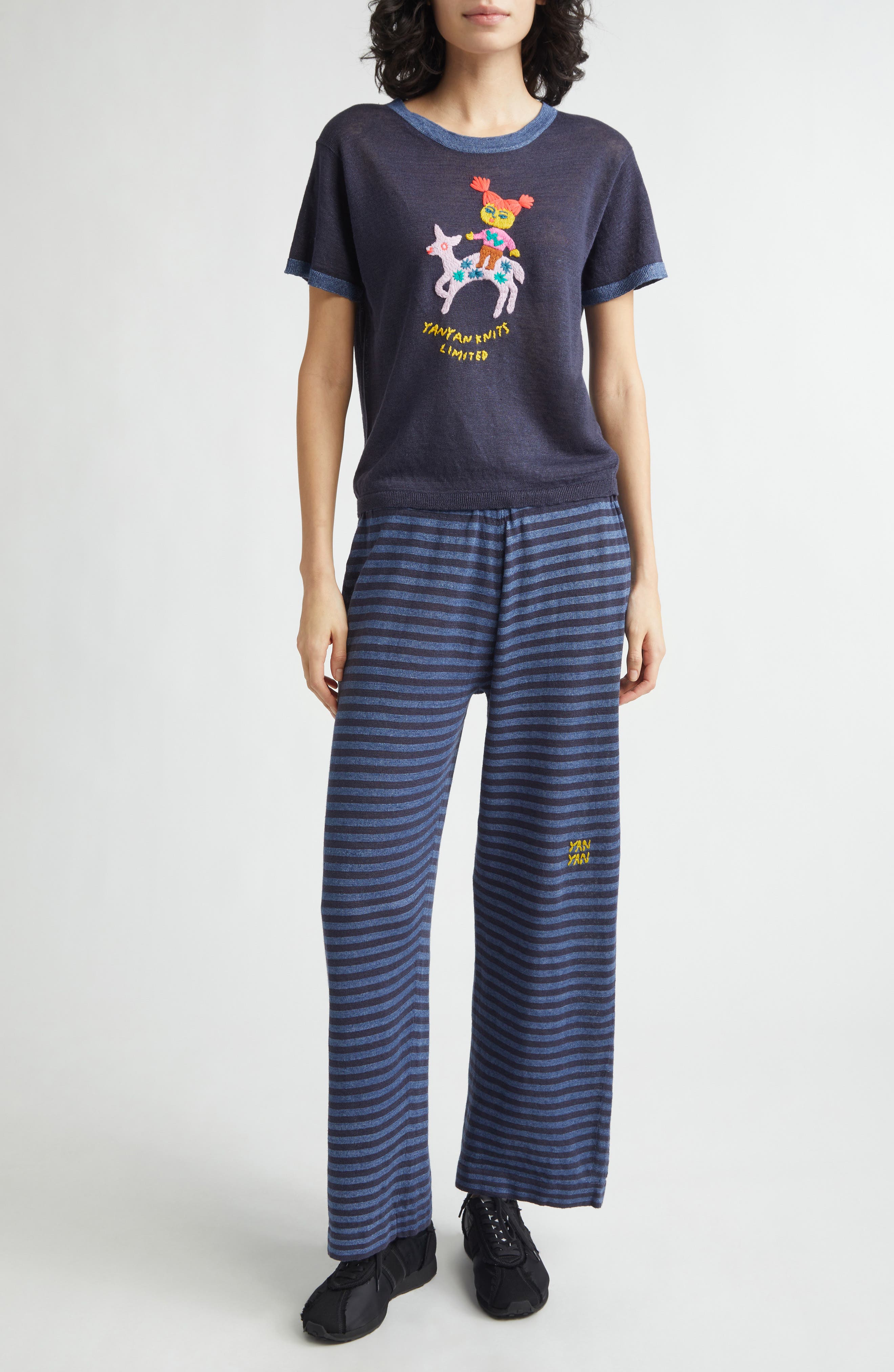 Mabo Stripe Pull-On Linen Pants - image 2