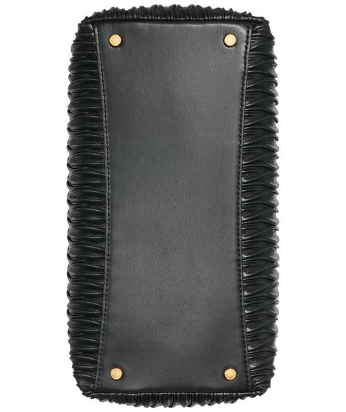 Donna Karan Amagansett Soft-rolled Pleated Satchel With Sculpted Magnet Closure In Black/gold
