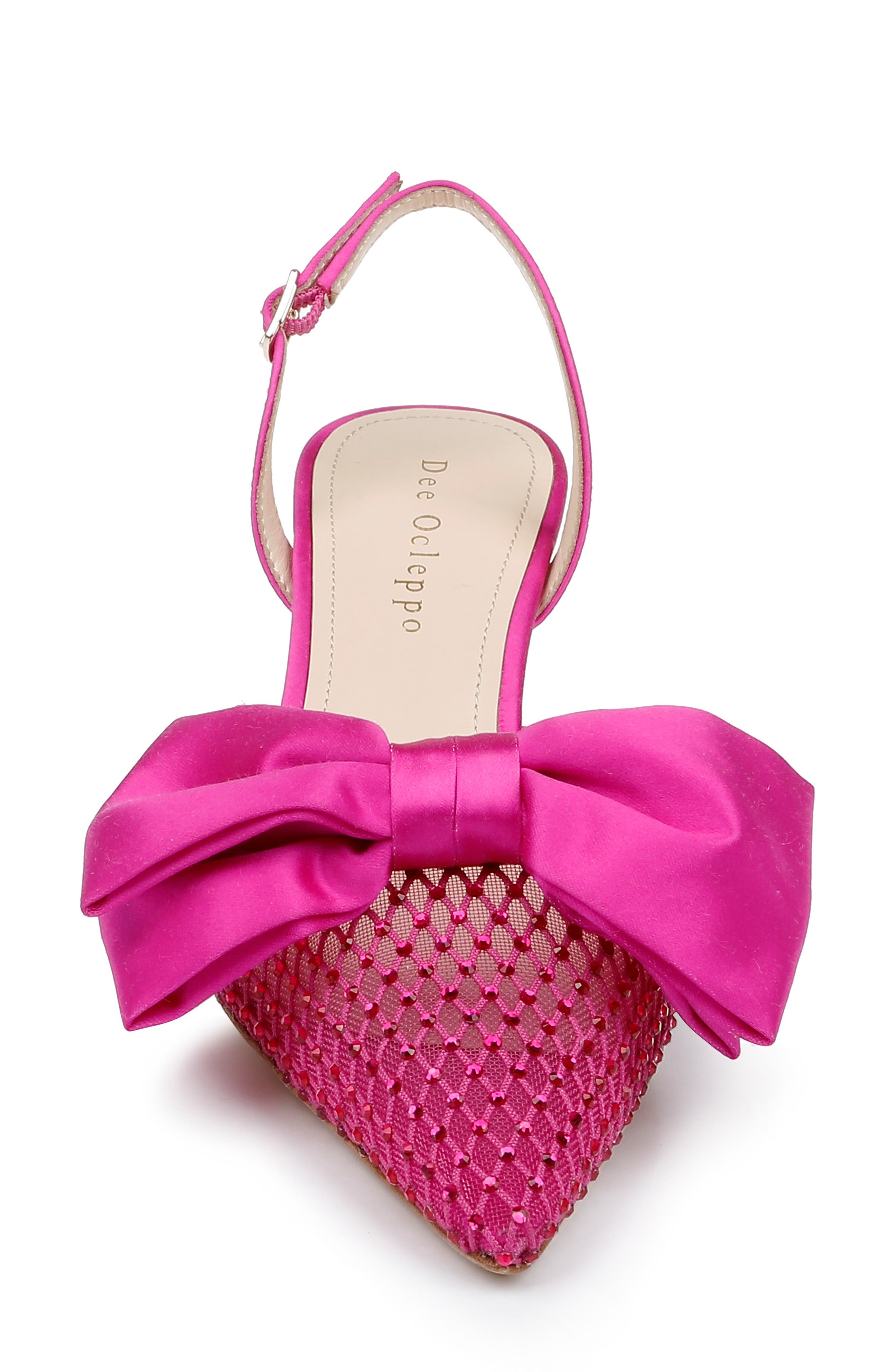 Dee Ocleppo Brazil Crystal Bow Slingback Pump, Alternate, color, Pink Satin