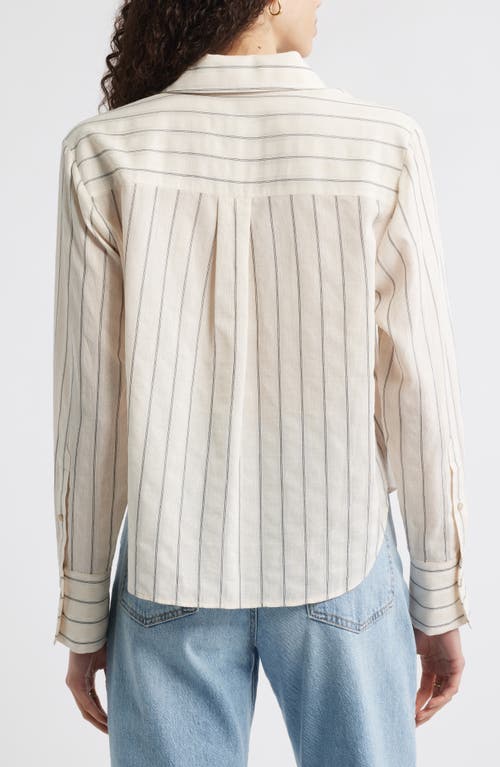 Nordstrom Stripe Popover Top In Beige Burnt Mal Stripe