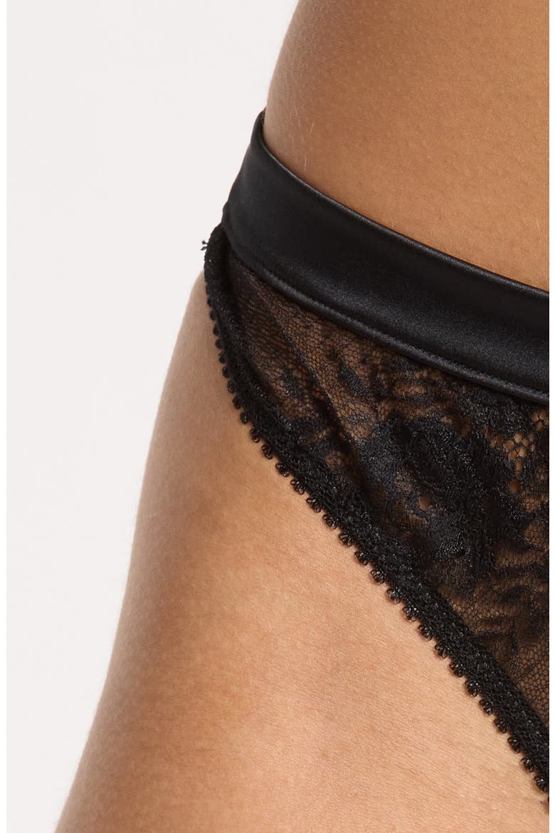 Louise Lace Thong, Alternate, color, BLACK