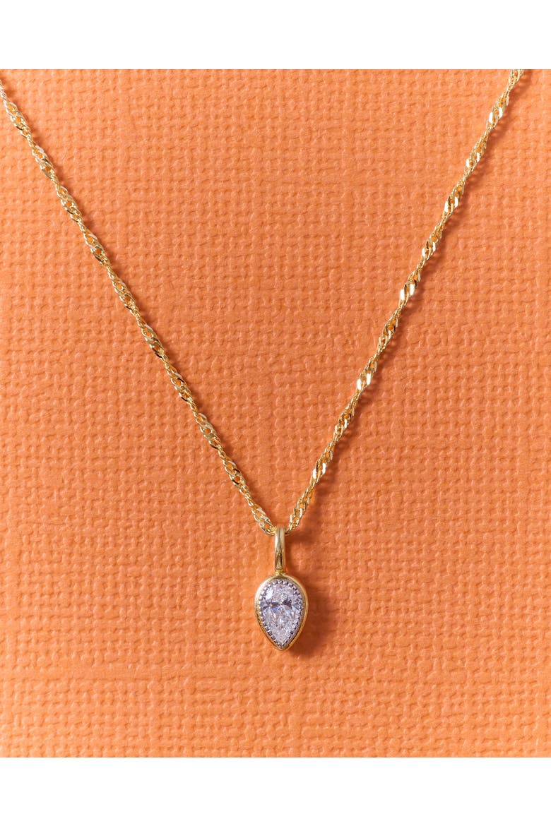 Pear Cut Diamond Necklace, Alternate, color, Pearl