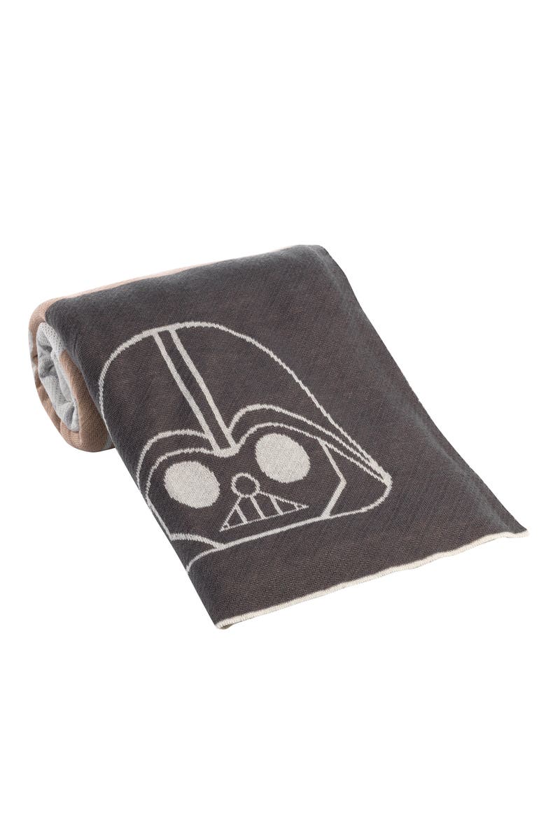 Lambs & Ivy Star Wars The Force Knit Baby Blanket - Yoda/Ewok/R2-D2/Vader, Alternate, color, Brown Multi
