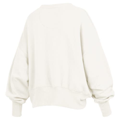 Pressbox Cream Texas Longhorns Chelsea Oversized Pullover Sweatshirt In White