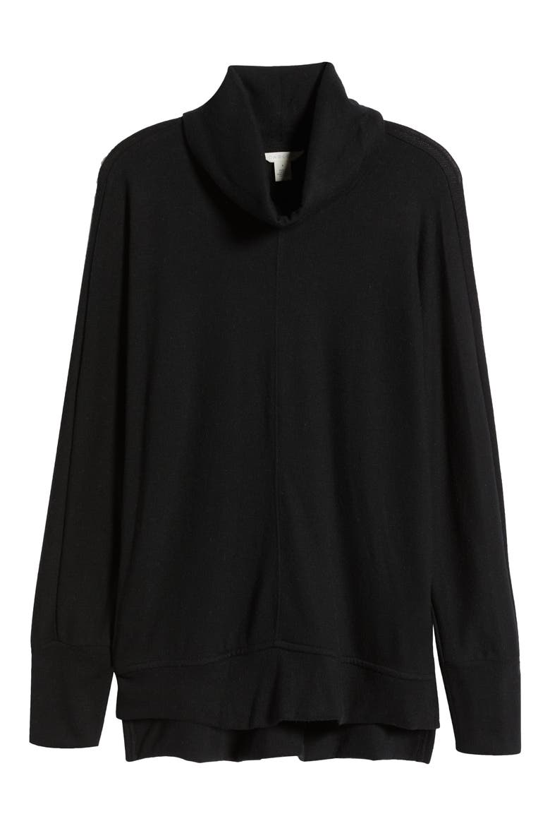 Cowl Neck Tunic, Alternate, color, BLACK