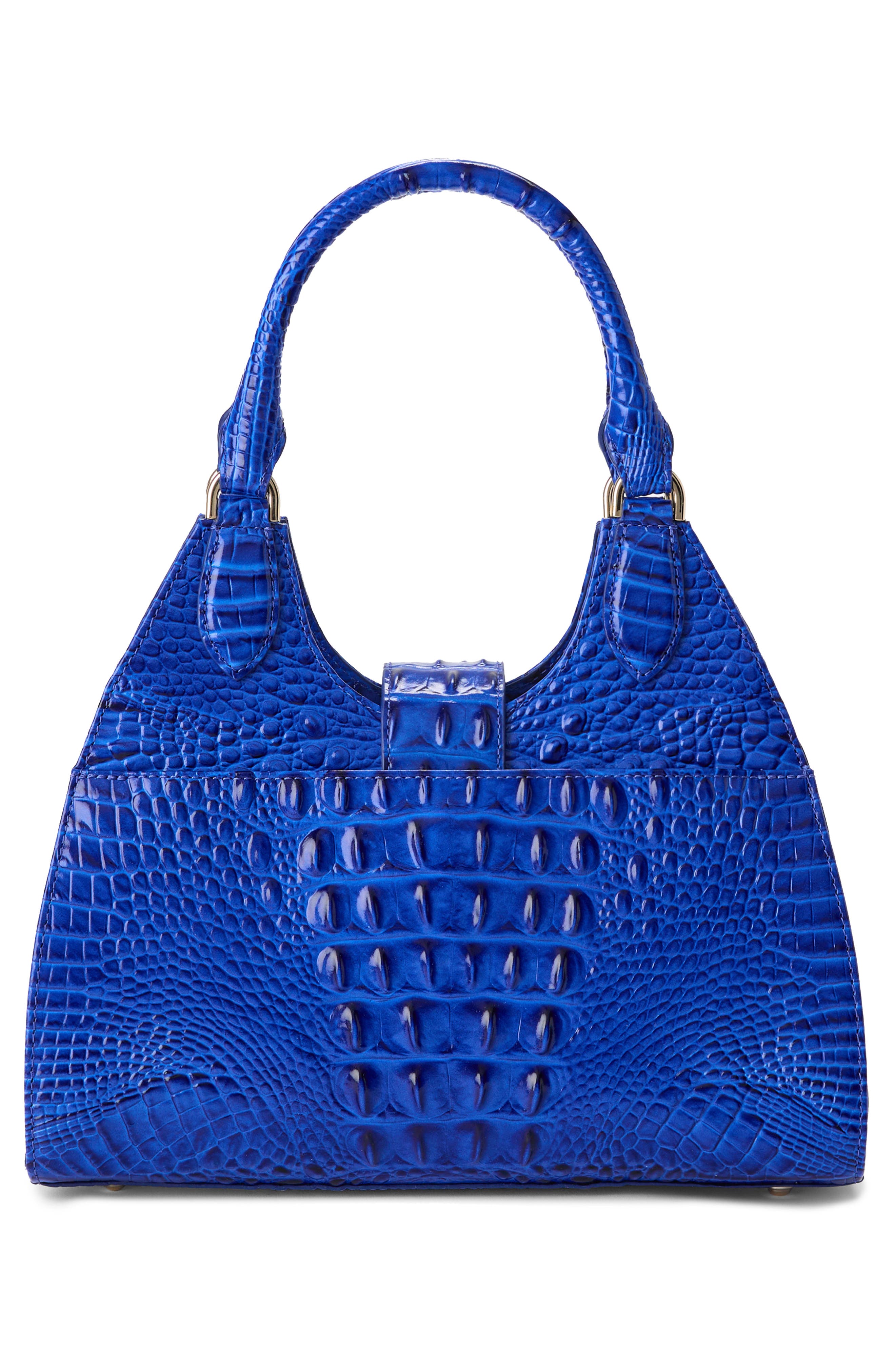Brahmin Adrian Croc Embossed Leather Shoulder Bag, Alternate, color, Ultramarine