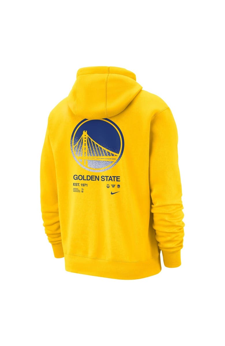 Nike Men's Nike Gold Golden State Warriors Courtside Club Pullover Hoodie, Alternate, color, Gold