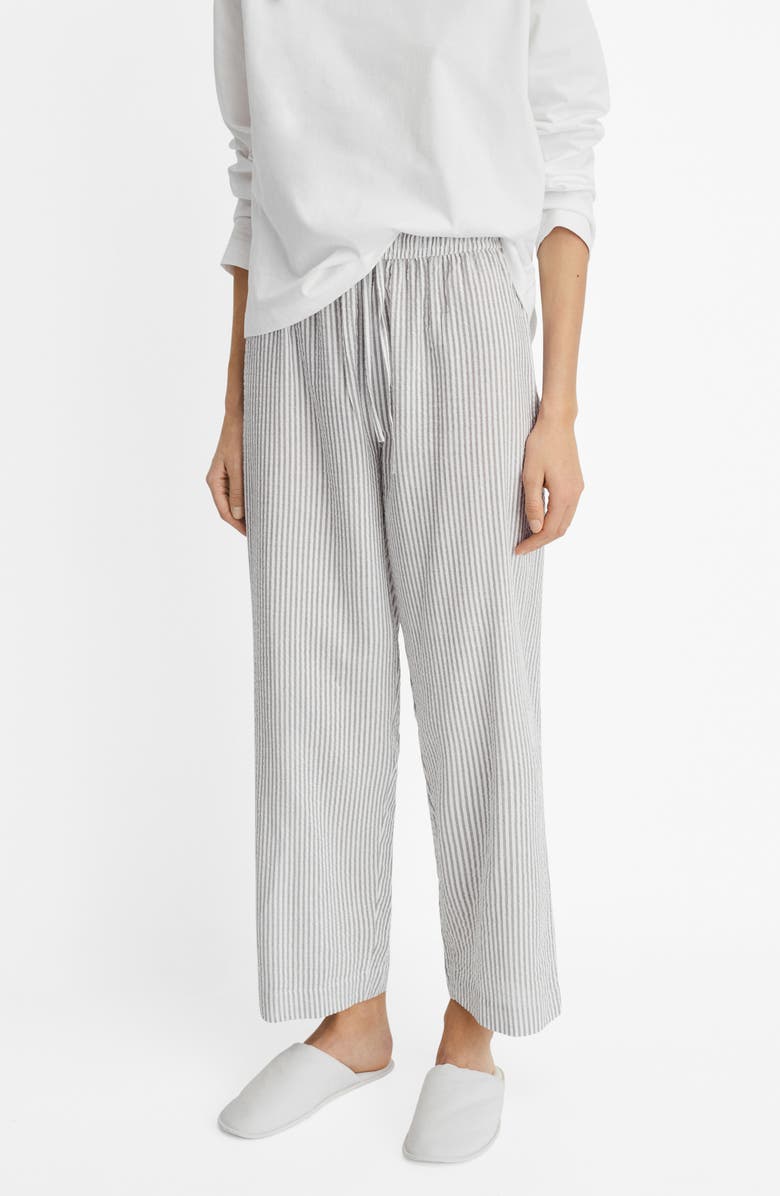 MANGO Two-Piece Stripe Cotton Pajamas, Alternate, color, 