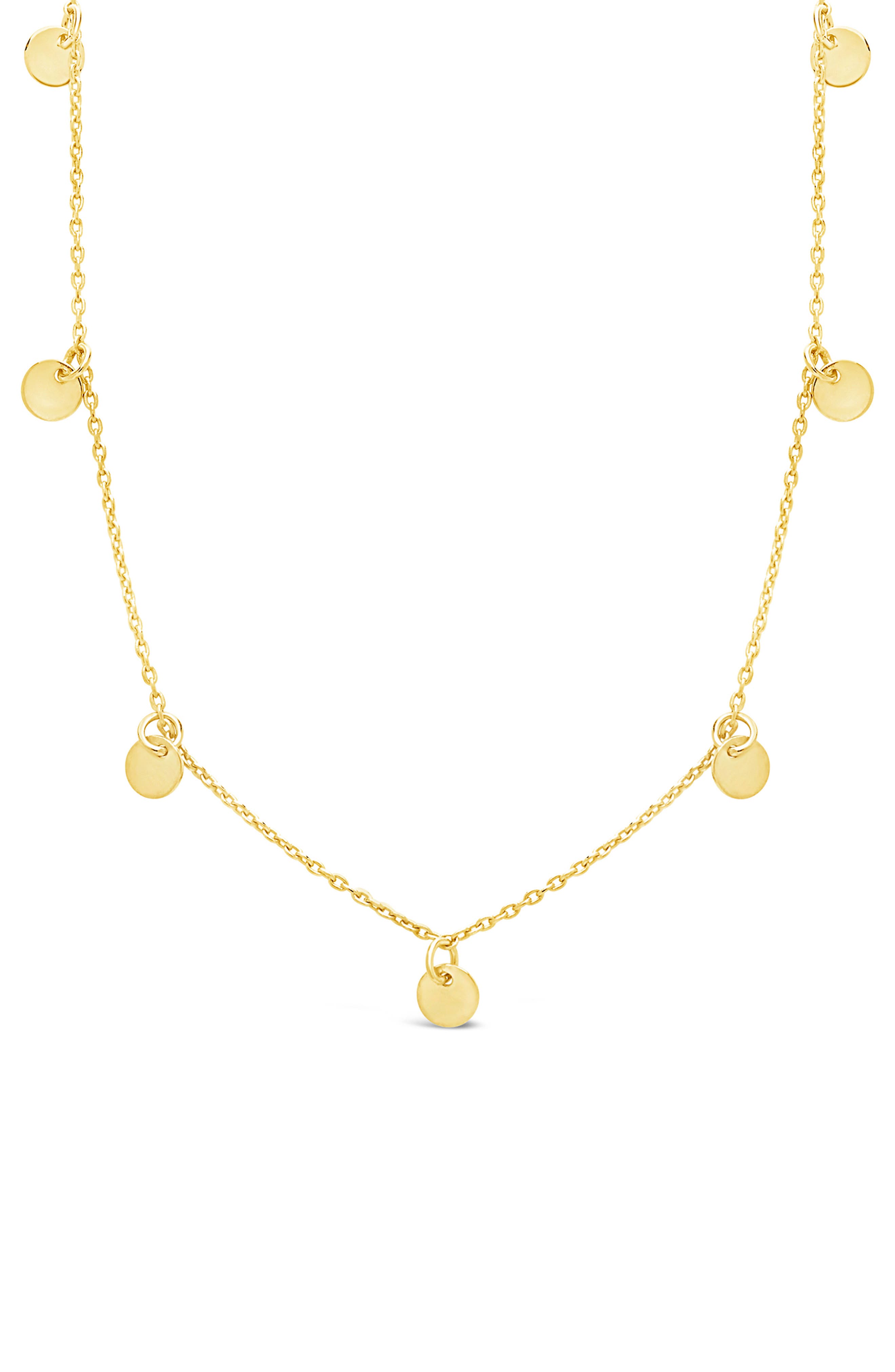 Sterling Silver Disk Charm Necklace