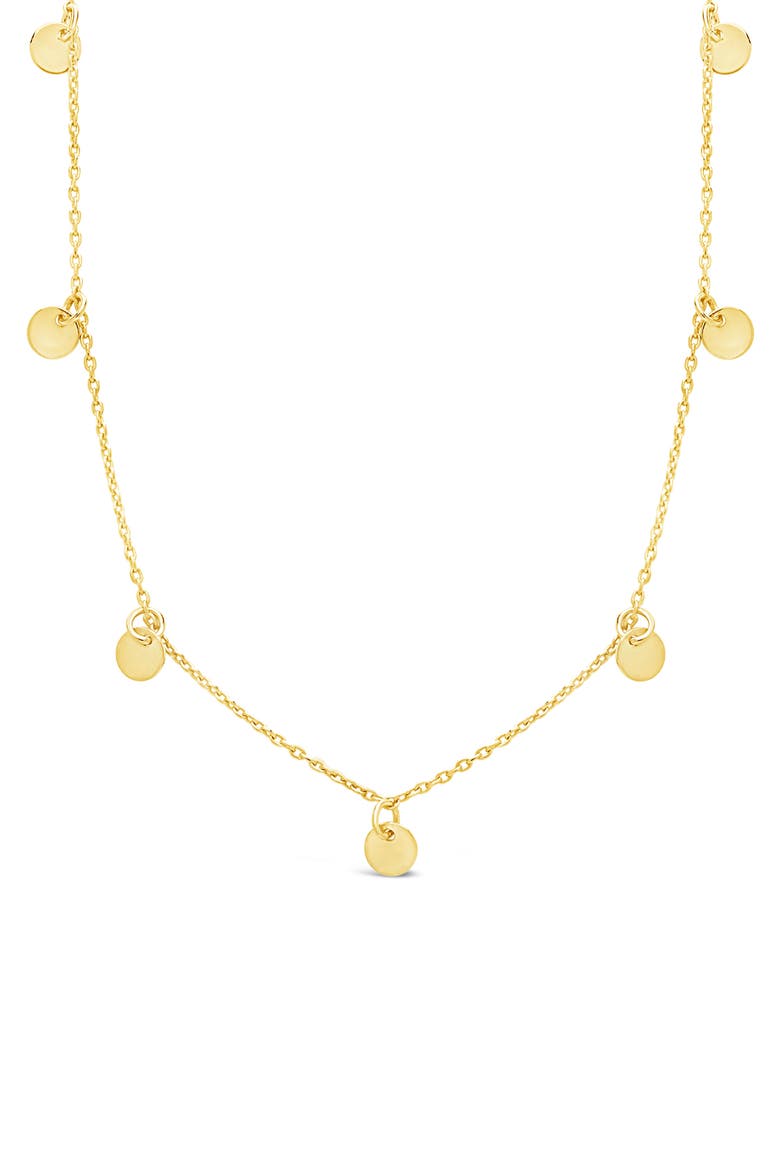 Sterling Silver Disk Charm Necklace, Main, color, GOLD