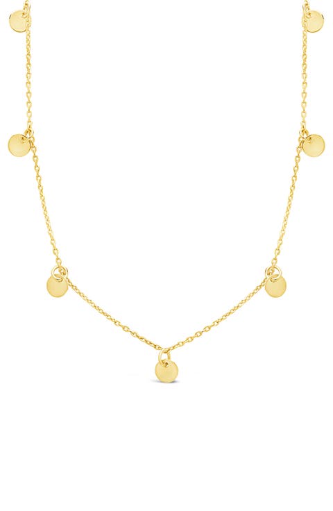 Sterling Silver Disk Charm Necklace