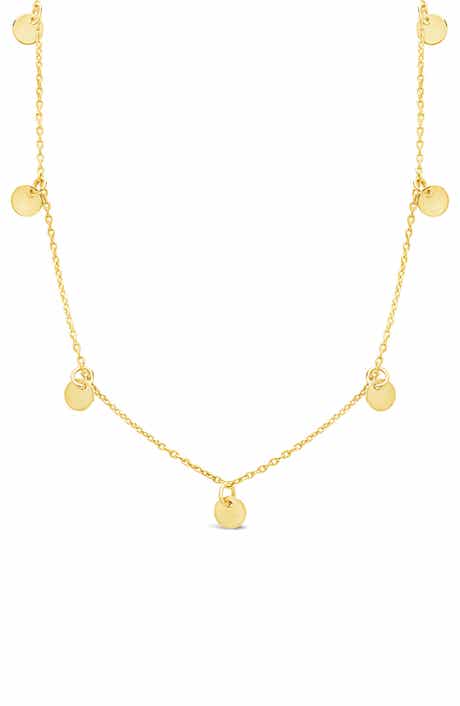 Sterling Silver Disk Charm Necklace