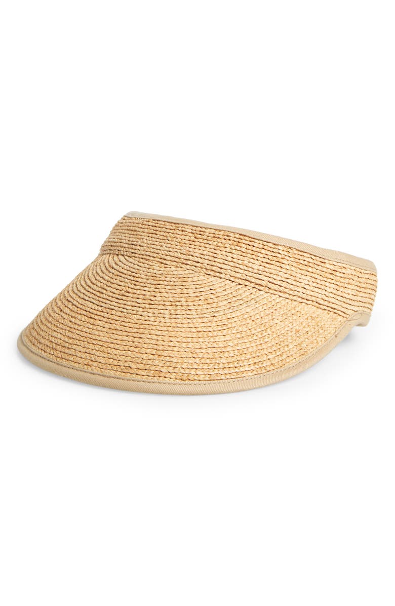 Lack of Color Raffia Visor, Main, color, Natural Raffia
