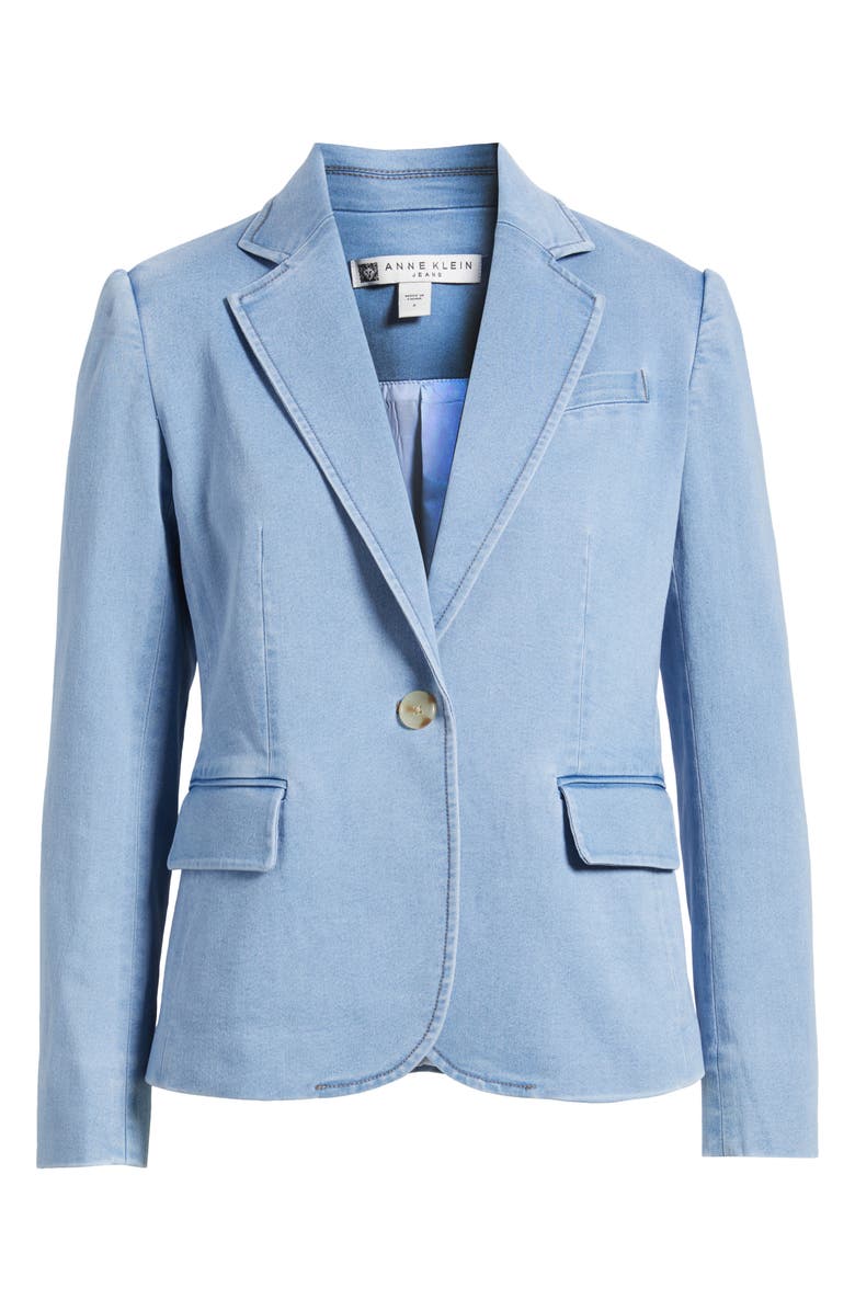 Anne Klein Notch Collar Denim Blazer, Alternate, color, 