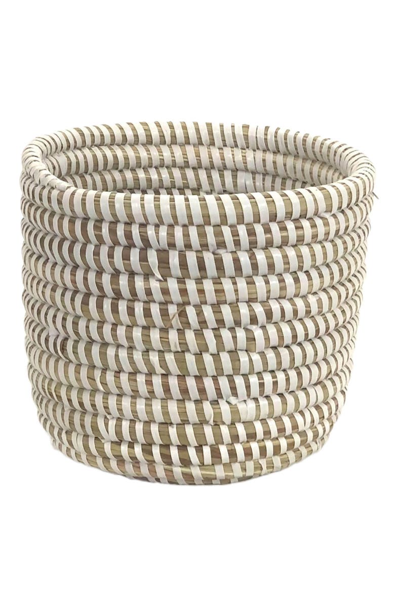 Mbare Catch-All / Planter Basket Monochrome, Alternate, color, White