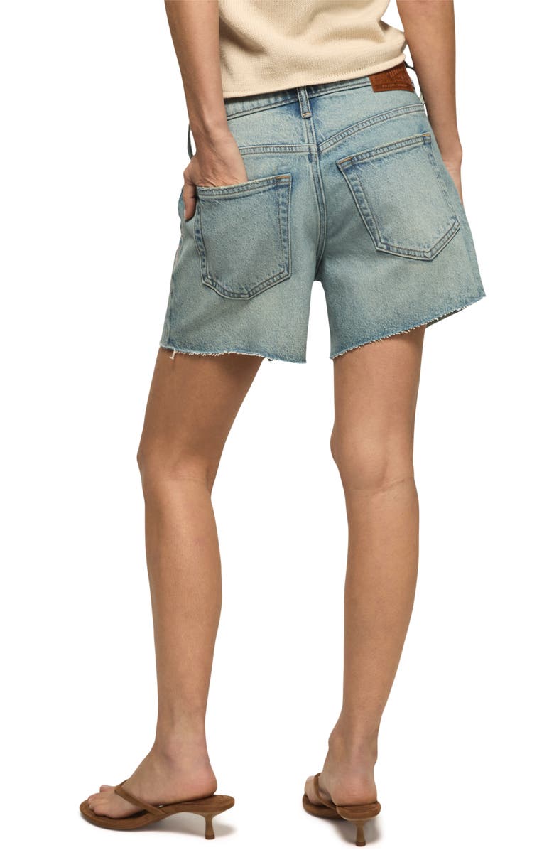 Lucky Brand Floral Embroidered Baggy Denim Cutoff Shorts, Alternate, color, Heart Throb Wash