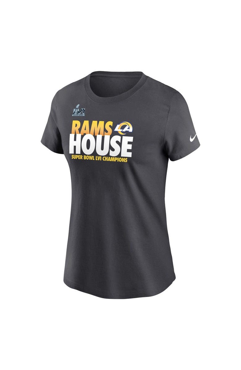 Nike Women's Nike Anthracite Los Angeles Rams Super Bowl LVI Champions Local T-Shirt, Alternate, color,
