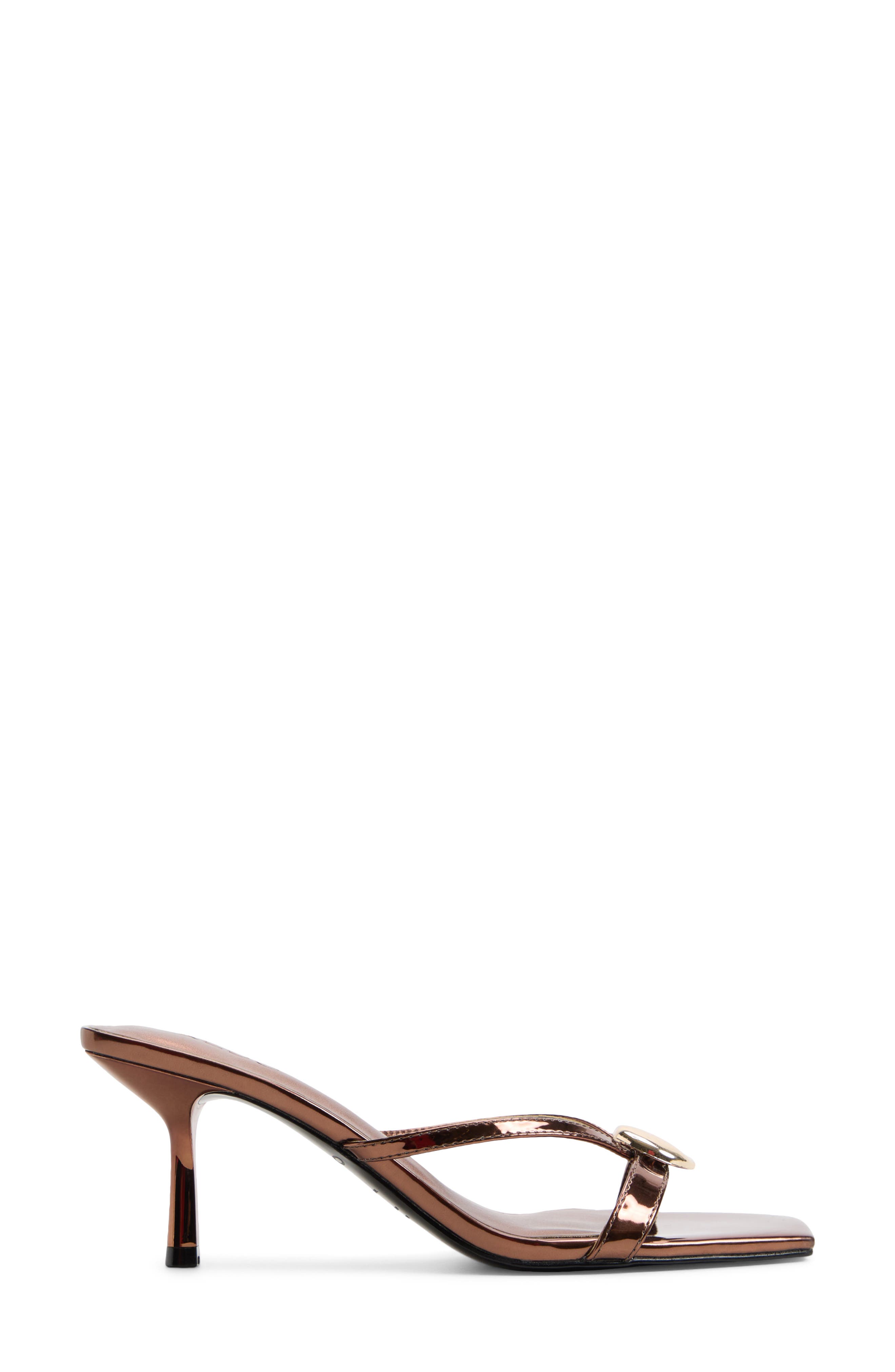 Loreine Slide Sandal, Alternate, color, BRONZE SYNTHETIC MIRROR