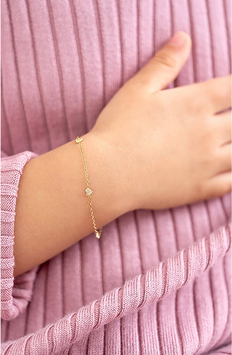 In Season Jewelry 14k Tiny Heart Link Bracelet, Alternate, color, Gold