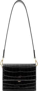 JW PEI Mini Flap Croc Embossed Faux Leather Shoulder Bag