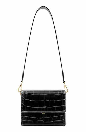 JW PEI Mini Flap Croc Embossed Faux Leather Shoulder Bag