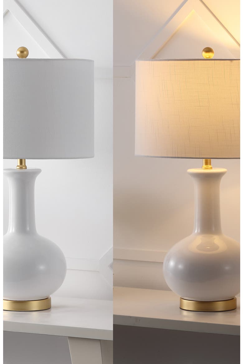 Brussels 27" Contemporary Transitional Ceramic/Metal LED Table Lamp, Alternate, color, White