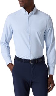 Mizzen+Main Leeward Trim Fit Stripe Performance Button-Up Shirt