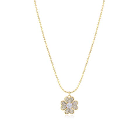 CZ Lucky Clover Necklace