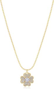 The Lovery Fine Jewelry CZ Lucky Clover Necklace