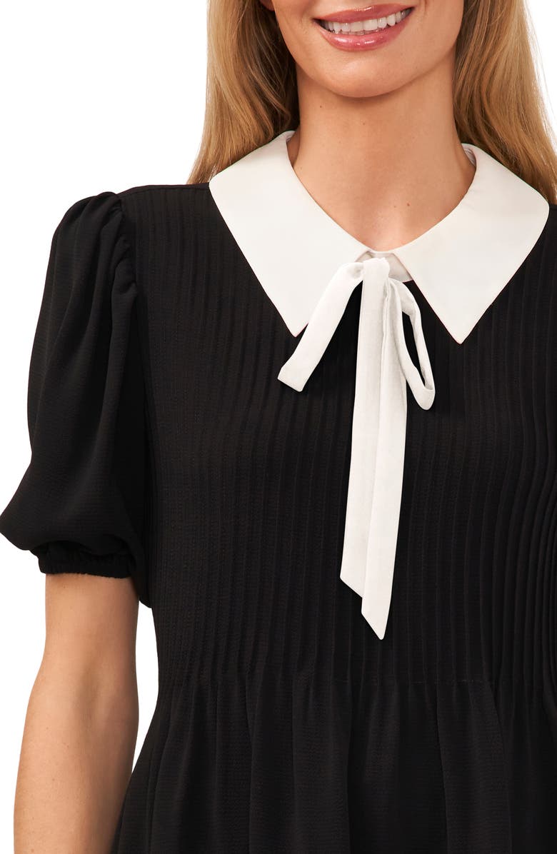 CeCe Pintuck Puff Sleeve Collar Blouse, Alternate, color, 