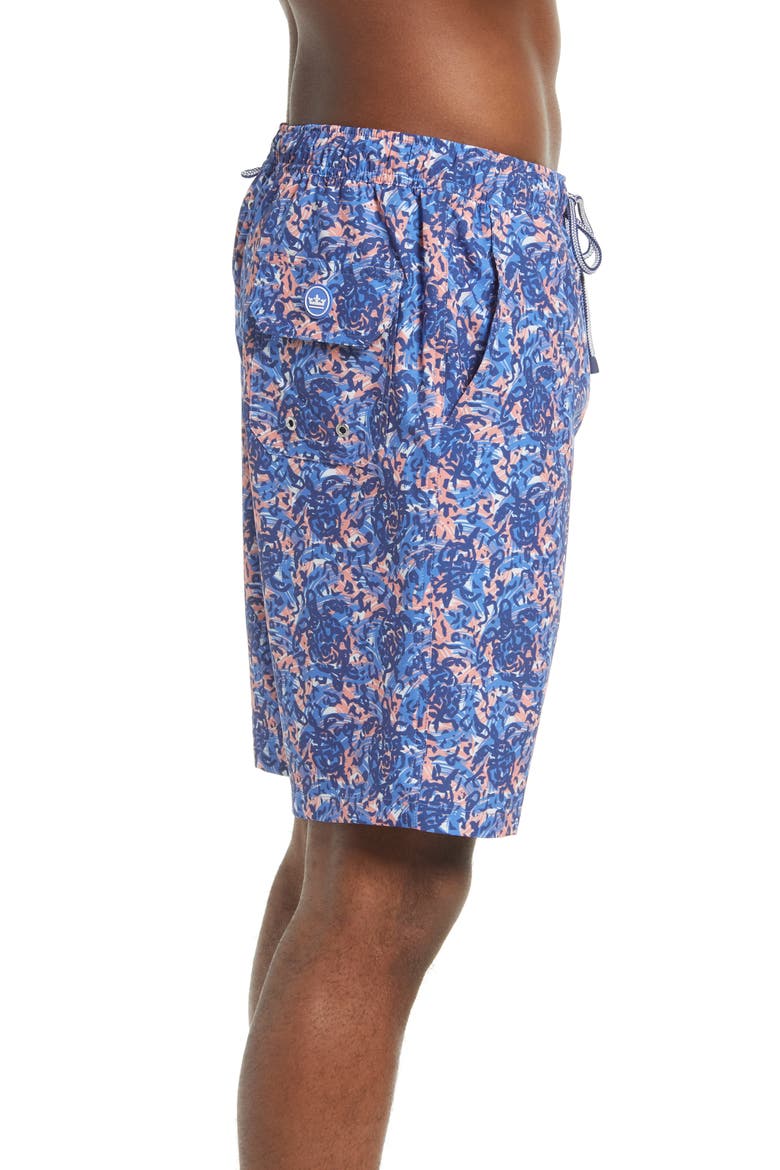 Turtle Tide Swim Trunks, Alternate, color, CARNIVAL BLUE
