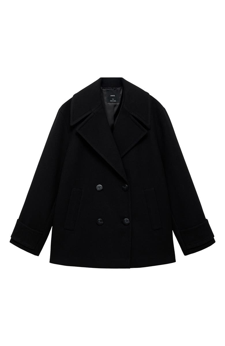 MANGO Goya Double Breasted Blazer, Alternate, color, Black