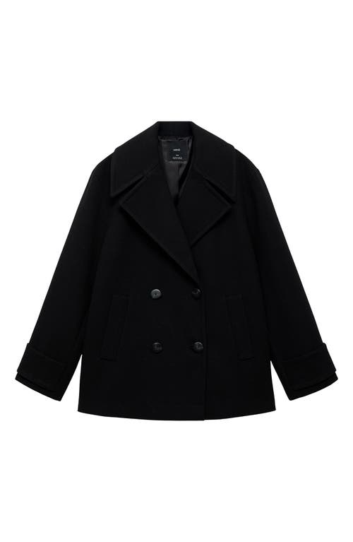 Mango Goya Double Breasted Blazer In Black