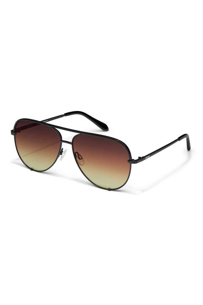 High Key 55mm Aviator Sunglasses, Alternate, color, BLK/BRNYW