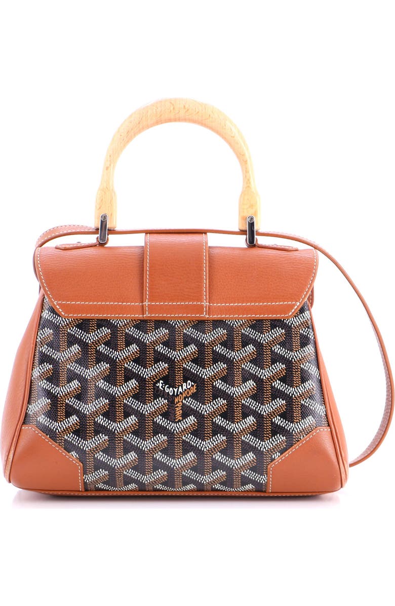 Pre-Owned Goyard Saigon Top Handle Bag Coated Canvas with Leather Mini, Alternate, color, Brown
