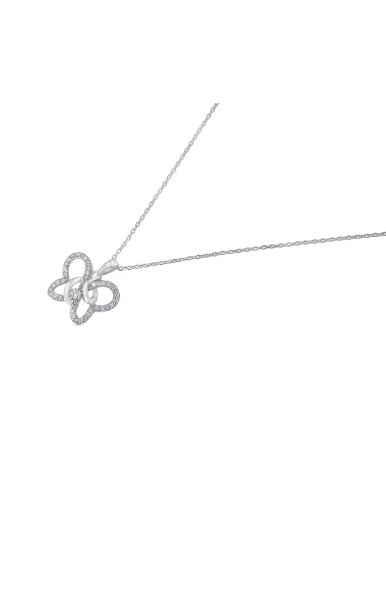 Haus of Brilliance Silver 1/4 cttw Prong-Set Diamond Butterfly 18" Pendant Necklace, Alternate, color, White
