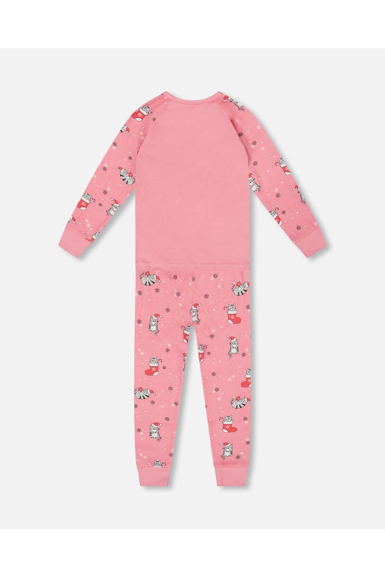 Organic Cotton Two-Piece Pajamas Cat, Alternate, color, Pink